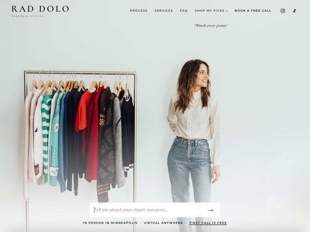Rad Dolo personal stylist website